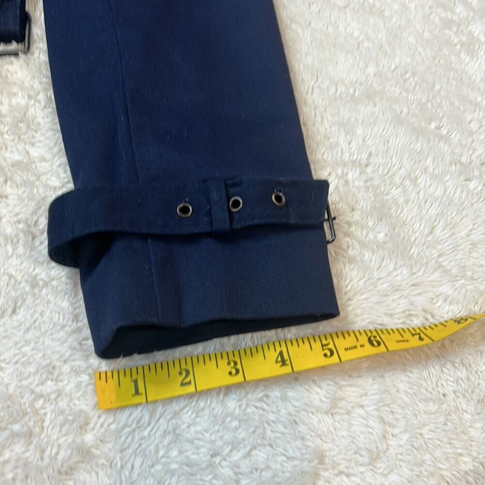 Vintage 70s 80s Fox Run Little Foxes Int'l long navy blue maxi trench coat, m - Picture 9 of 12